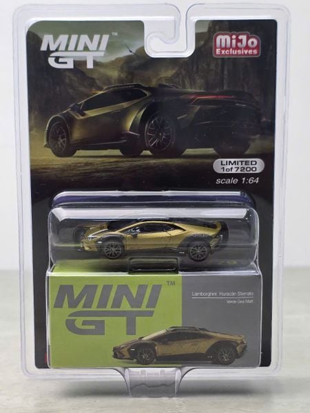 Xe Mô Hình Lamborghini Huracán Sterrato Verde Gea Matt Card 1:64 Minigt
