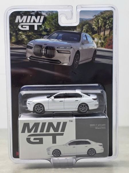 Xe Mô Hình BMW i7 xDrive60 Mineral 1:64 MiniGT ( White/ Blister Backaging )