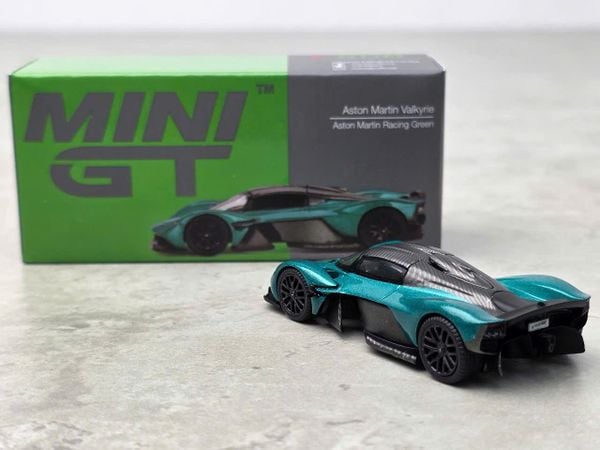 Xe mô hình ASTON MARTIN VALKYRIE ASTON MARTIN RACING GREEN LHD 1:64 MiniGT ( Xanh Lá)