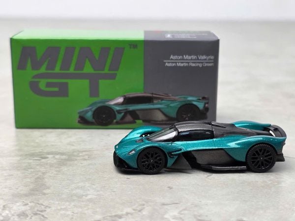 Xe mô hình ASTON MARTIN VALKYRIE ASTON MARTIN RACING GREEN LHD 1:64 MiniGT ( Xanh Lá)