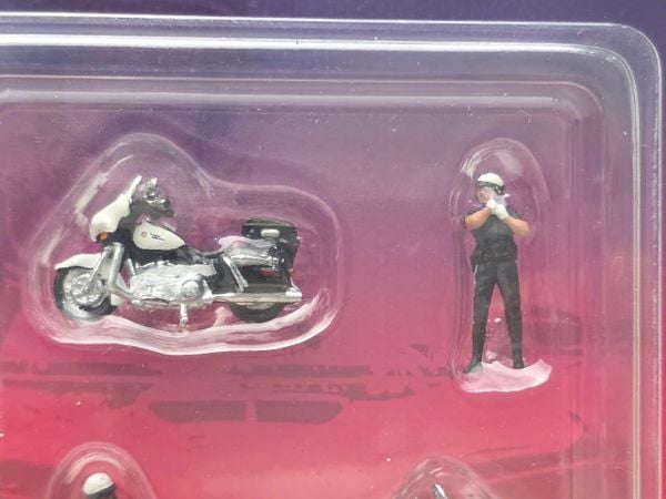 Xe Mô Hình Figure Set: Speed Cop Police Motorcycles 1:64 American Diorama