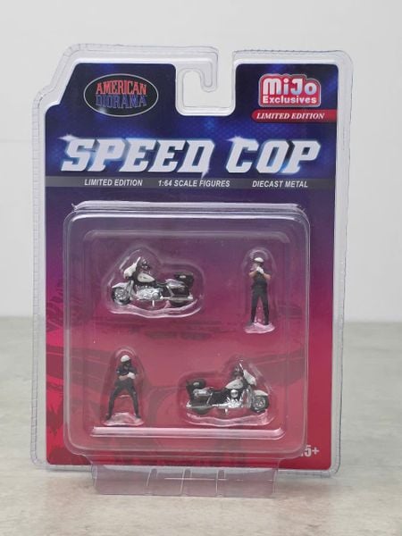 Xe Mô Hình Figure Set: Speed Cop Police Motorcycles 1:64 American Diorama