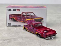 Xe Mô Hình Chevrolet Silverado Dually on Fire v1 1:64 Kaido House (Lửa)