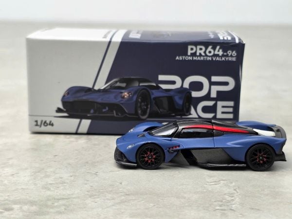 Xe Mô Hình Aston Martin Valkyrie Satin Marina 1:64 Pop Race