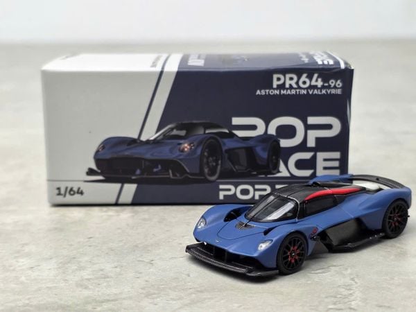 Xe Mô Hình Aston Martin Valkyrie Satin Marina 1:64 Pop Race