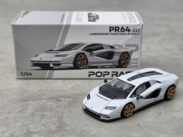 Xe Mô Hình Lamborghini Countach LPI 800-4 Bianco SID 1:64 PopRace