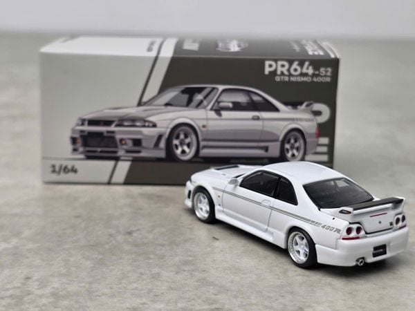 Xe Mô Hình Nissan GT-R R33 Nismo 400R 1:64 PopRace ( White )