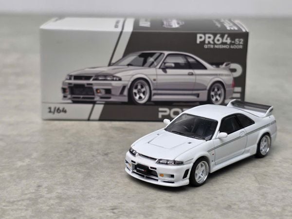 Xe Mô Hình Nissan GT-R R33 Nismo 400R 1:64 PopRace ( White )