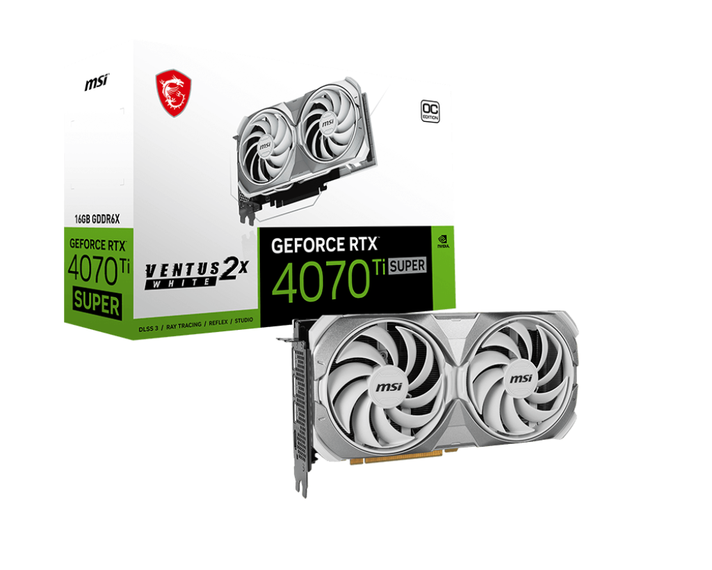Card màn hình MSI GeForce RTX 4070 Ti SUPER 16GB VENTUS 2X OC WHITE