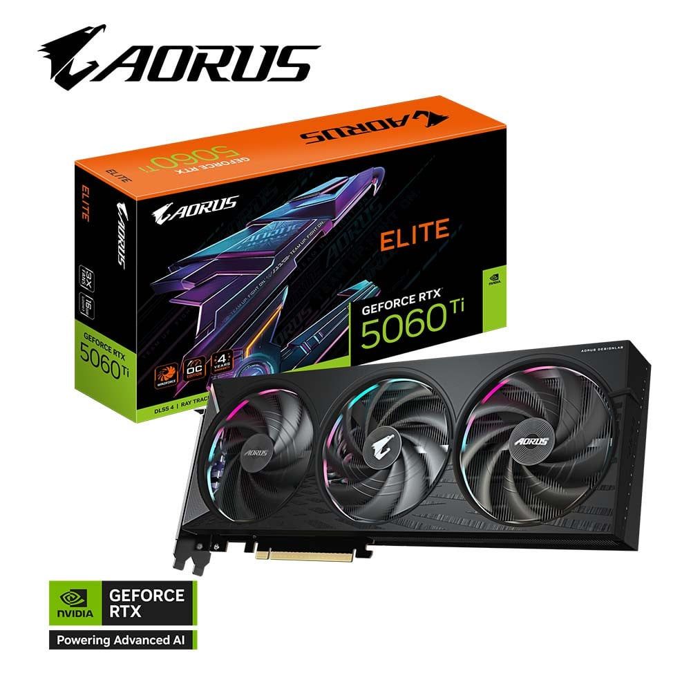  Card màn hình GIGABYTE AORUS GeForce RTX 5060 Ti ELITE 16G 