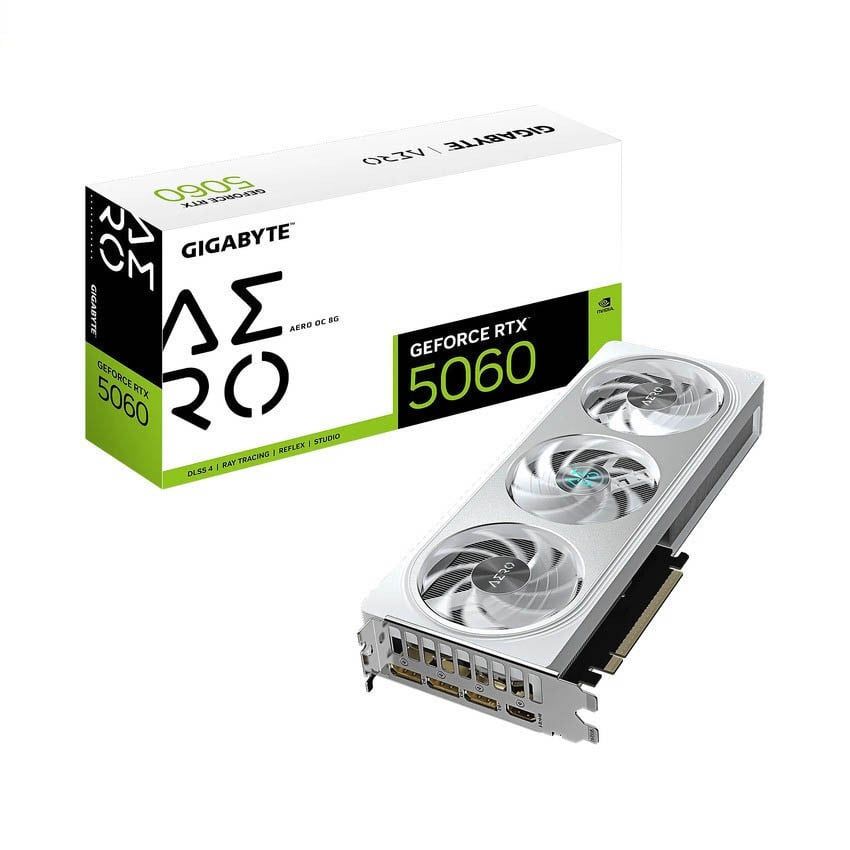  Card màn hình Gigabyte GeForce RTX 5060 AERO OC 8GB (GV-N5060AERO OC-8GD) 