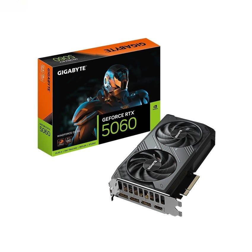  Card màn hình Gigabyte GeForce RTX 5060 WINDFORCE OC 8GB (GV-N5060WF2OC-8GD) 