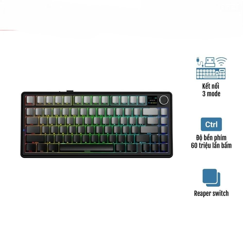  Bàn phím cơ AULA F75 MAX Black Gradient Reaper switch 