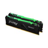 Ram Desktop Kingston Fury Beast RGB (KF436C18BBAK2/32) 32GB (2x16GB) DDR4 3600Mhz 