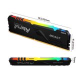  Ram Desktop Kingston Fury Beast RGB (KF436C18BBAK2/32) 32GB (2x16GB) DDR4 3600Mhz 