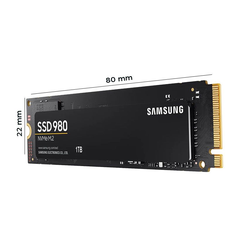  Ổ CỨNG SSD SAMSUNG 980 1TB PCIE NVME 3.0X4 (ĐỌC 3500MB/S - GHI 3000MB/S) - (MZ-V8V1T0BW) 