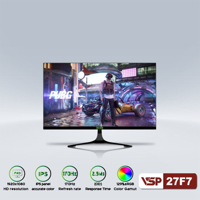  MÀN HÌNH GAMING VSP ELSA 27F7 (27 INCH/FHD/IPS/170HZ/2.5MS) 