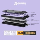  Bàn phím cơ DareU EK75 Pro Triple Mode Black Golden FIREFLY SWITCH 