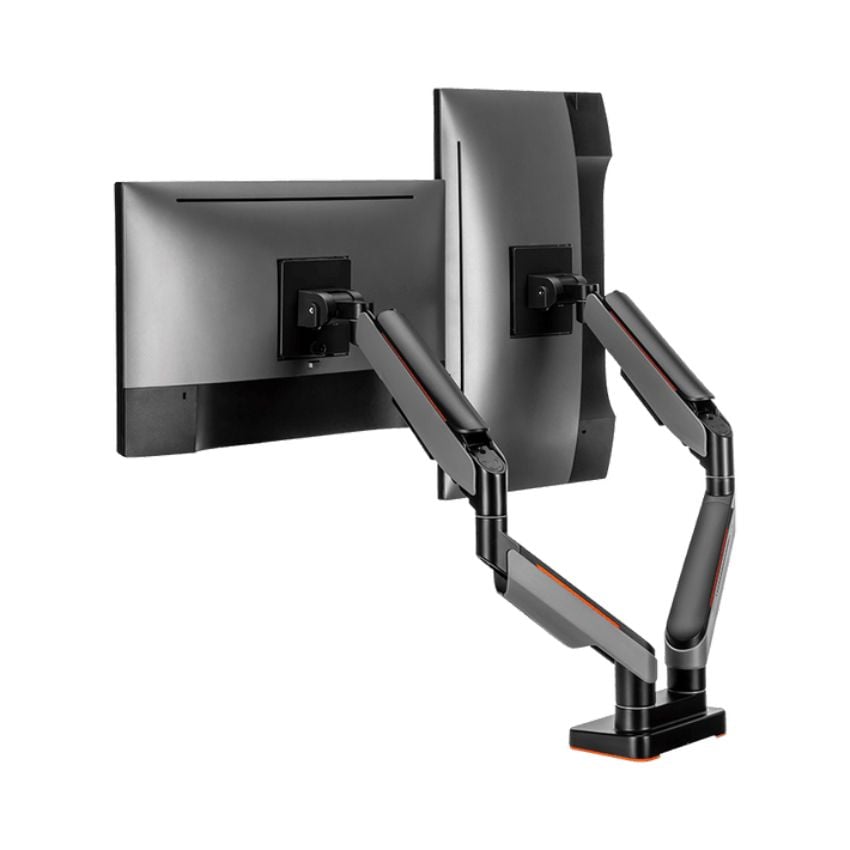  GIÁ TREO 2 MÀN HÌNH HUMAN MOTION T9 PRO II DUAL MÀU XÁM (23-43 INCH) 