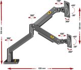  GIÁ TREO 2 MÀN HÌNH MÁY TÍNH NORTH BAYOU G35 MÀU ĐEN (22-32 INCH) 