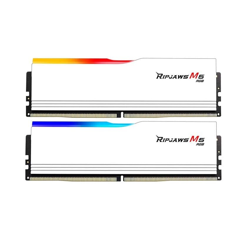  Ram Desktop Gskill RIPJAWS M5 RGB WHITE 32GB (2x16GB) Bus 6000MHz DDR5 (F5-6000J3648D16GX2-RM5RW) 