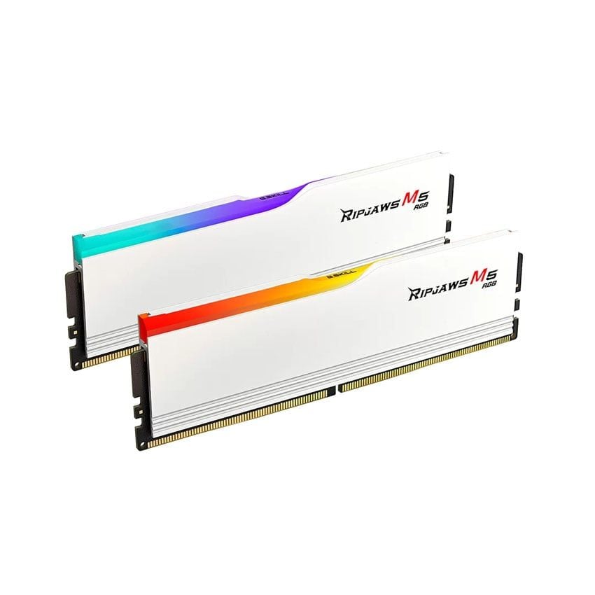  Ram Desktop Gskill RIPJAWS M5 RGB WHITE 32GB (2x16GB) Bus 6000MHz DDR5 (F5-6000J3648D16GX2-RM5RW) 