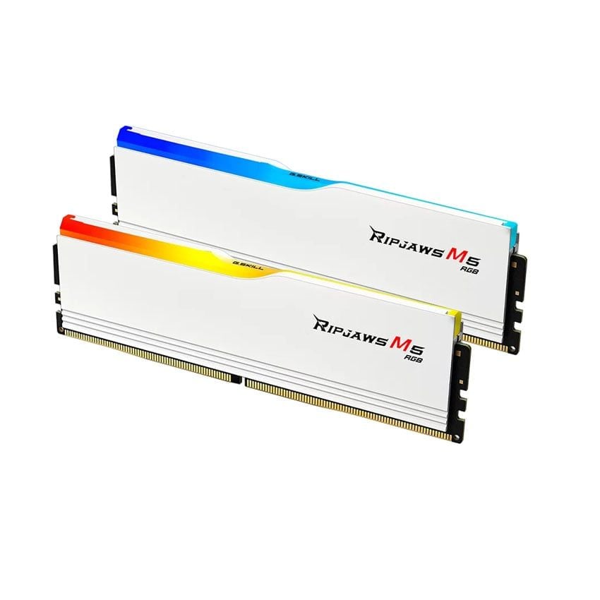  Ram Desktop Gskill RIPJAWS M5 RGB WHITE 32GB (2x16GB) Bus 6000MHz DDR5 (F5-6000J3648D16GX2-RM5RW) 