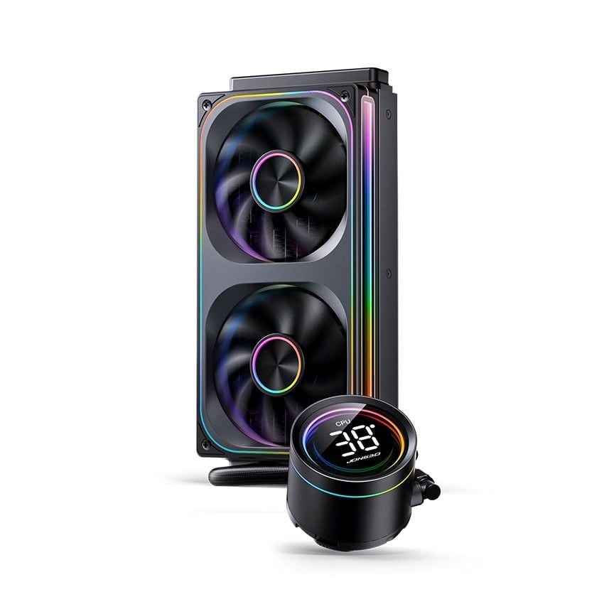  Tản nhiệt nước AIO Jonsbo TH-240 ARGB Black (LCD hiển thị nhiệt độ) 