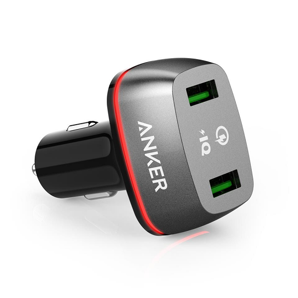  Sạc ô tô Anker 2 cổng, 36w, Quick Charge 2.0 - [PowerDrive+ 2, 36w, QC 2.0] - A2221 