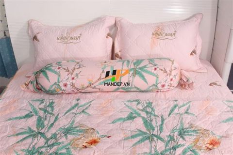 Bộ Drap Lụa Satin Chần Gòn Korea Hà Phương TLC-050