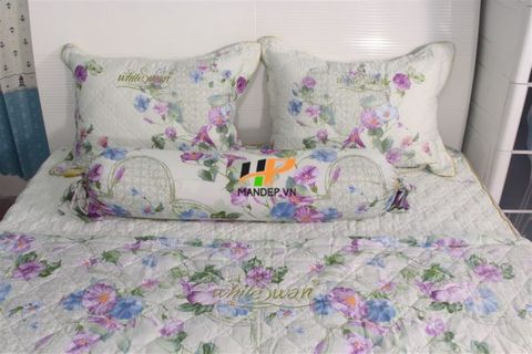 Bộ Drap Lụa Satin Chần Gòn Korea Hà Phương TLC-052