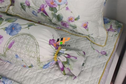 Bộ Drap Lụa Satin Chần Gòn Korea Hà Phương TLC-052