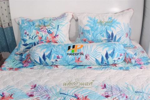 Bộ Drap Lụa Satin Chần Gòn Korea Hà Phương TLC-069