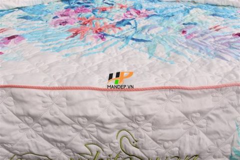 Bộ Drap Lụa Satin Chần Gòn Korea Hà Phương TLC-069