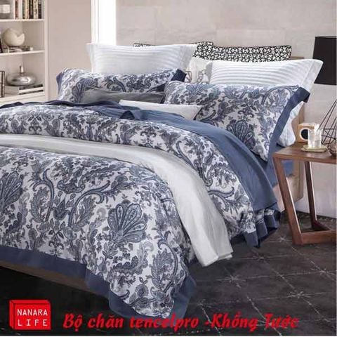 Bộ chăn ga Nanara Life Tencel Pro - Khổng Tước