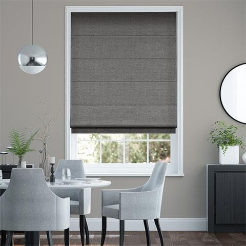 Rèm roman hiện đại màu amore gunmetal grey