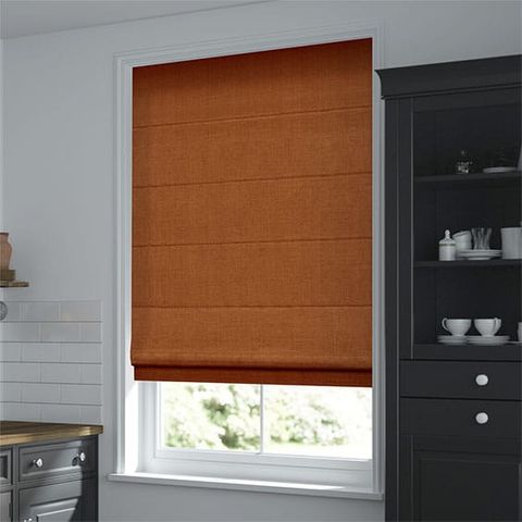 Rèm roman hiện đại màu paleo linen pumpkin