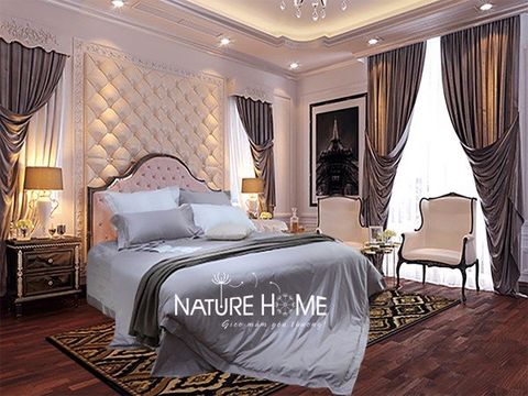 Bộ chăn ga gối Nature Home ST701-3 – Xám Ghi