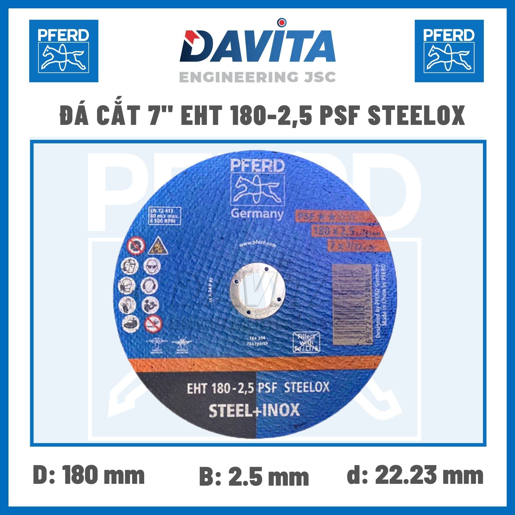 Đá cắt 7 inch EHT 180-2,5 PSF STEELOX