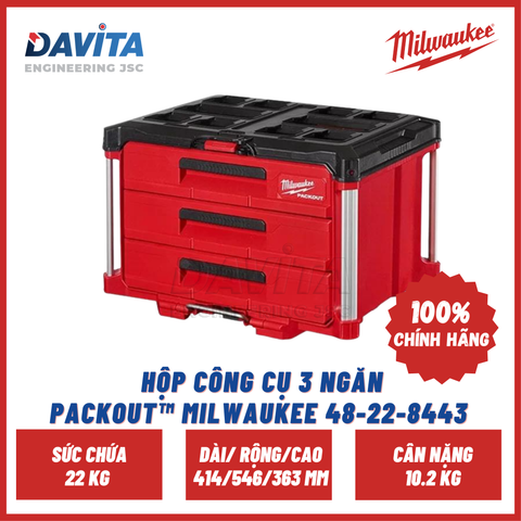 HỘP CÔNG CỤ 3 NGĂN PACKOUT™ MILWAUKEE 48-22-8443