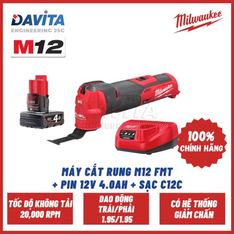 Máy cắt rung M12 FMT + Pin 12V 4.0Ah + Sạc C12C