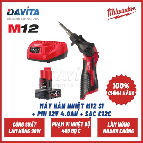 Máy hàn nhiệt M12 SI + Pin 12V 4.0Ah + Sạc C12C