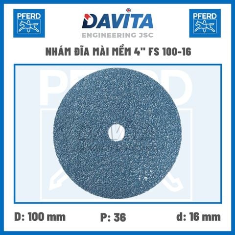 Nhám đĩa mài mềm 4 inch FS 100-16, Victograin 36