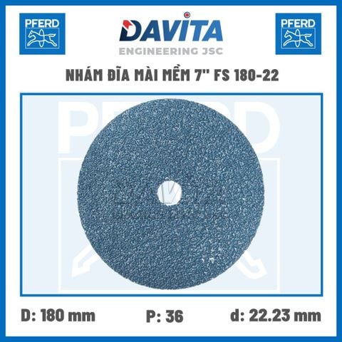 Nhám đĩa mài mềm 7 inch FS 180-22, Victograin 36