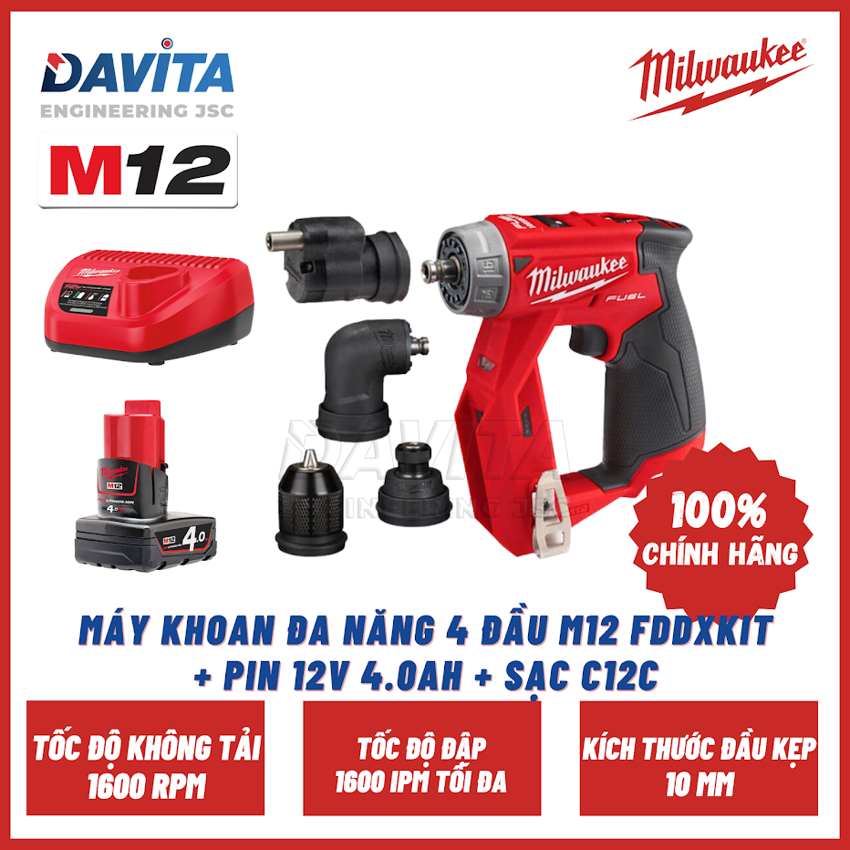 MÁY KHOAN ĐA NĂNG 4 ĐẦU M12 FDDXKIT