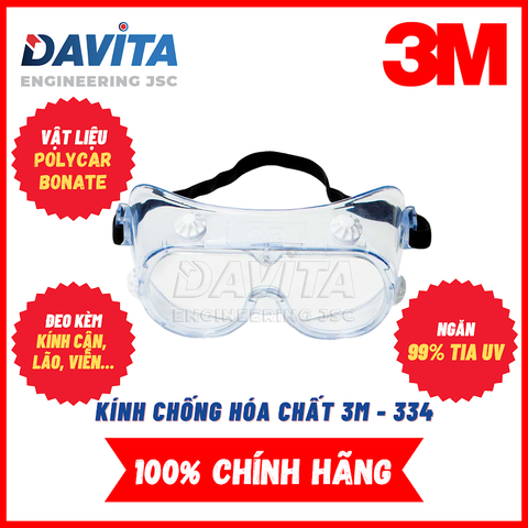 Kính 3M chống độc, chống văng bắn,chống hóa chất 334