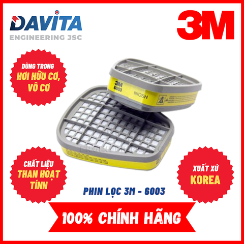 Cặp phin lọc hơi hữu cơ/vô cơ 3M 6003