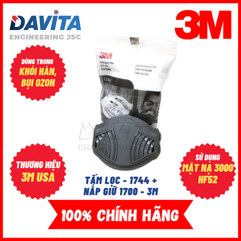  Bộ 10 tấm lọc bụi mịn và hơi khói hàn 1744 kèm 1 nắp giữ tấm lọc 1700, chưa gồm mặt nạ 