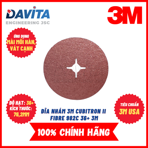 Đĩa nhám 3M Cubitron II Fibre 982C 36+ 3M