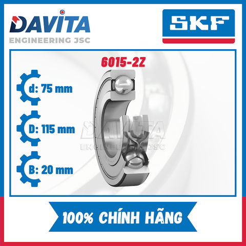 Vòng bi SKF 6015, 6015/C3, 6015-2Z, 6015-2Z/C3, 6015-2RS1, 6015-2RS1/C3